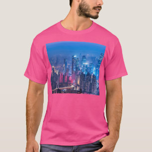 Camiseta Linda Visão Panorâmica de Cena Noturna