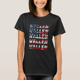 Camiseta Linda Wallen Americana Flag Red White Blue Para Mu