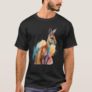 Camiseta Linda Watercolor Kangaroo Retrato