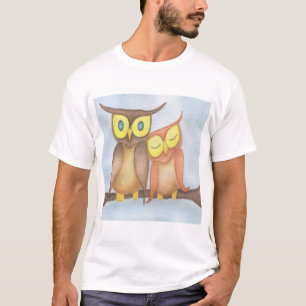 Camiseta Linda Watercolor Owl Lovers