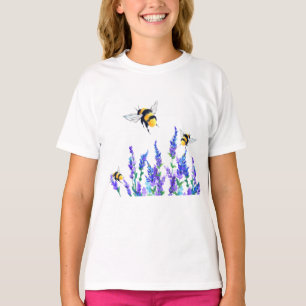 Camiseta Lindas flores de primavera e abelhas voando - Dese