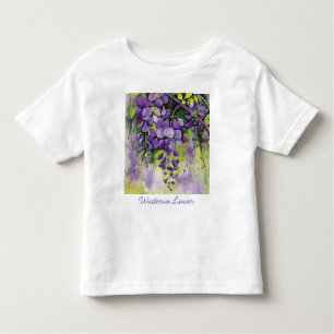 Camiseta Lindas Flores De Wisteria Em Aquarela