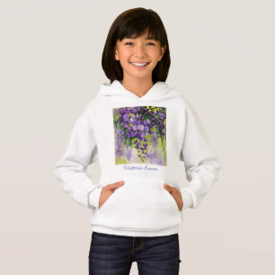 Camiseta Lindas Flores De Wisteria Em Aquarela