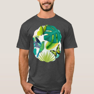 Camiseta Lindas flores e borboletas no verão 1