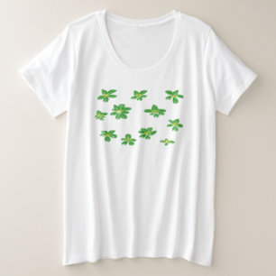 Camiseta Lindas flores verdes para o verão