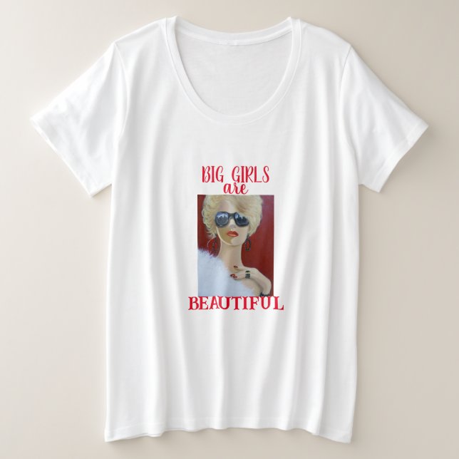 Camiseta Lindas garotasCamiseta Básica de Tamanho Superior  (Frente do Design)