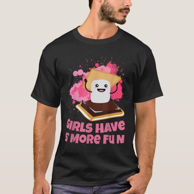 Camiseta Lindas Meninas de Acampamento Smores Têm Mais Dive (Frente)