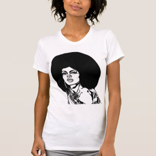 Camiseta lindas mulheres negras africanas enfrentam abstrat