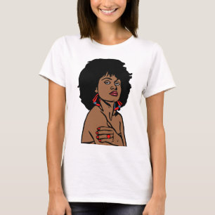Camiseta Lindas mulheres negras africanas enfrentam arte or