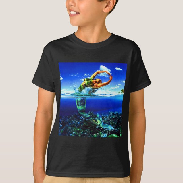 Camiseta Lindas pinturas de Sereia (Frente)
