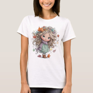 CAMISETA LINDINHA MENINA TEMÁTICA DE OUTONO CAPRICHOSA