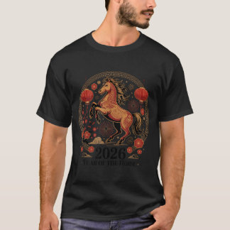 Camiseta Lindo 2026 Ano do Cavalo Zodíaco Garota Sorte Anim