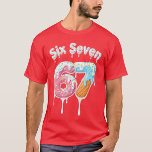 Camiseta Lindo 6 7 Meme Crianças Sorvete Gotejamento Seis S