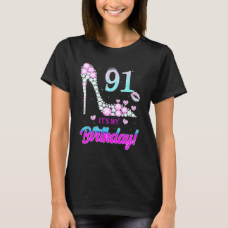 Camiseta Lindo 91 Anos É Minha Festa de 91 Anos
