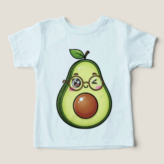 Camiseta Lindo Abacate Kawaii Piscando com Óculos