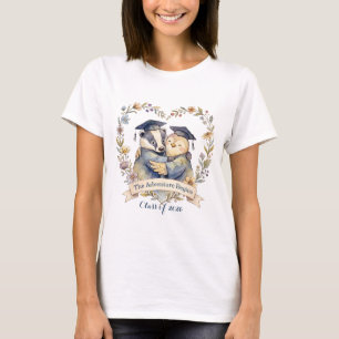 Camiseta Lindo Abraço de Conclusão de Curso de Texugo e Pin