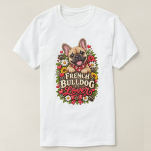Camiseta Lindo Amante de Bulldog Francês Impressão de Pata