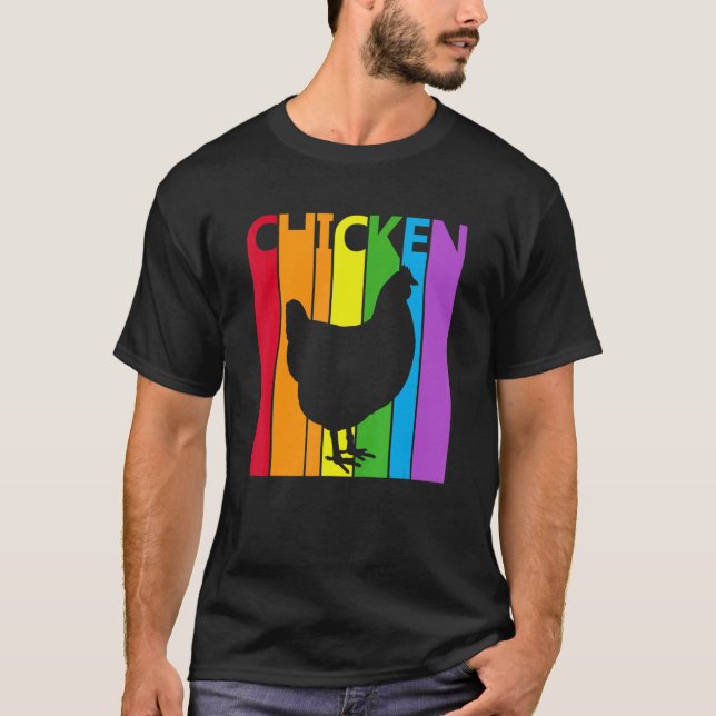 Camiseta Lindo Animal Frango Arco-íris (Frente)