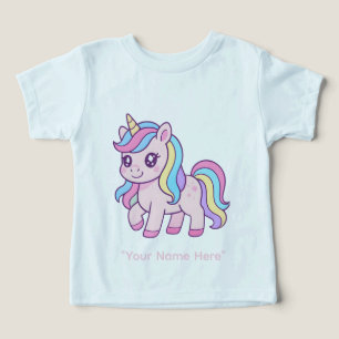 Camiseta Lindo Aniversário de Meninas Unicórnio Arco-íris P