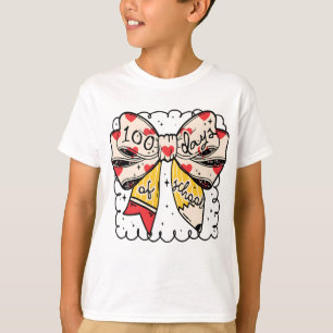 Camiseta Lindo Arco de 100 Dias de Escola Lápis Sala de Aul