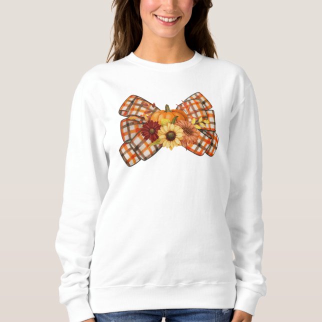 Camiseta Lindo Arco de Outono Divertido,Abóboras & Flores,A (Frente)