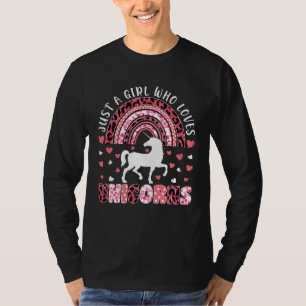 Camiseta Lindo Arco-Íris Apenas Uma Garota Que Ama Unicórni