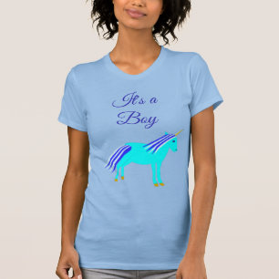 Camiseta Lindo Bebê Unicórnio Azul Menino Revelação de Gêne