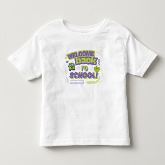 Camiseta Lindo Bem-vindo de Volta à Escola Roxo Verde