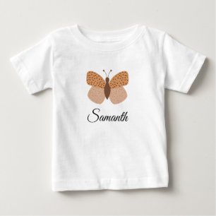 Camiseta lindo boho Borboleta monograma nome menina bebê