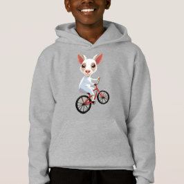 Camiseta Lindo cabritinho branco em uma bicicleta