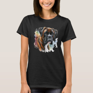 Camiseta Lindo Cachorro Boxer em Aquarela