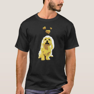 Camiseta Lindo Cachorro Maltês Retrô Com Corações Vintage