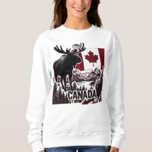 Camiseta Lindo Canadá. Bandeira canadense. Alce canadense.