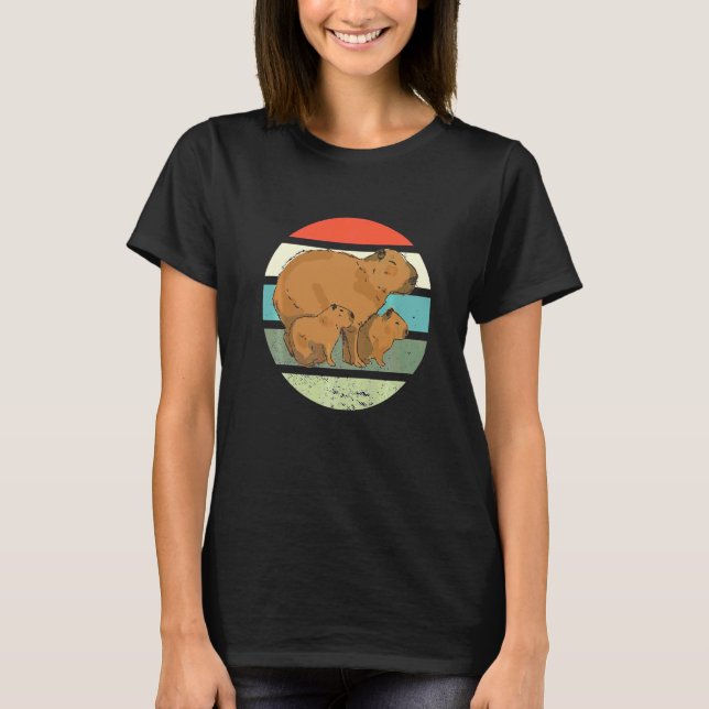Camiseta Lindo Capivara Com Bebês   (Frente)