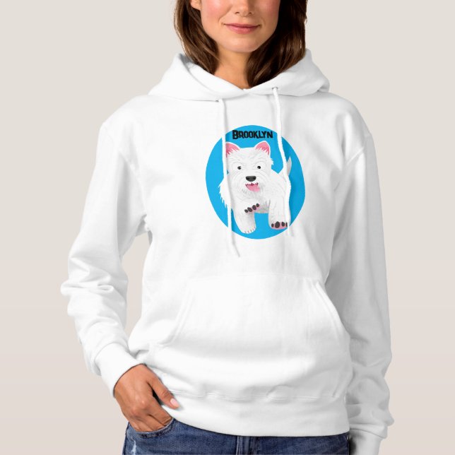 Camiseta Lindo cartoon de terrier branco da montanha oeste (Frente)