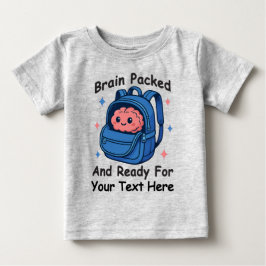 Camiseta Lindo “Cérebro Pronto” Personalizável de Volta às