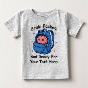 Camiseta Lindo “Cérebro Pronto” Personalizável de Volta às 