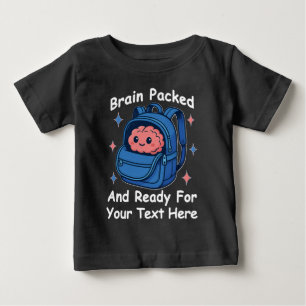 Camiseta Lindo “Cérebro Pronto” Personalizável de Volta às