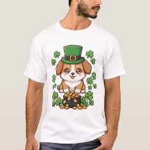 Lindo Chapéu de Leprechaun do Corgi no Dia de São