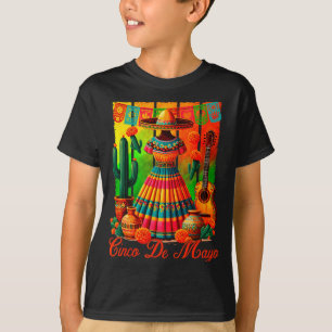 Camiseta Lindo cinco de maio pincelada vestido mexicano cac