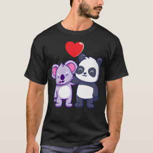 Camiseta Lindo Coala E Panda Fofo Animal Panda Amigável Ka