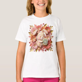 Camiseta Lindo Coelho de Páscoa em Corte de Papel 3D com En