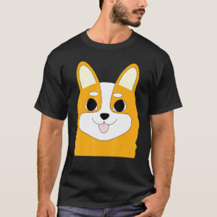 Camiseta Lindo Corgi Laranja Feliz Colorido Para Cães
