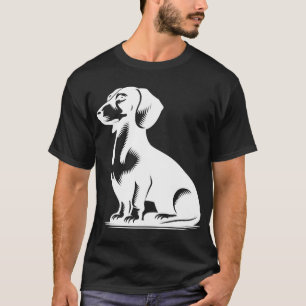 Camiseta Lindo Dachshund Pequeno Cão de Caça com Estilo