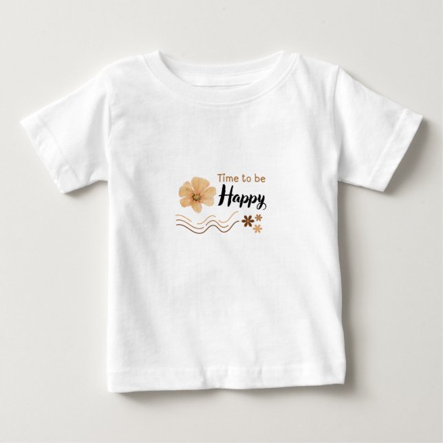 Camiseta Lindo desenho de flores felizes (Frente)