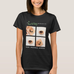 Camiseta Lindo Design Assustador Mãe Amante de Gato Preto F