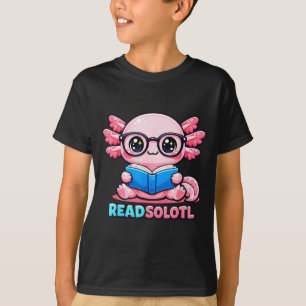 Camiseta Lindo design de axolotl lendo para todas as idades