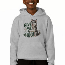 Lindo Design de Husky Kawaii Me Dando um Abraço
