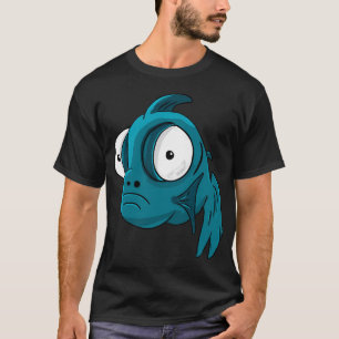 Camiseta Lindo design de peixe turquesa, estilo Animais