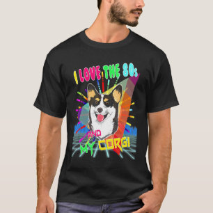 Camiseta Lindo E Adorável Eu Amo Os Anos 80 E Meu Corgi